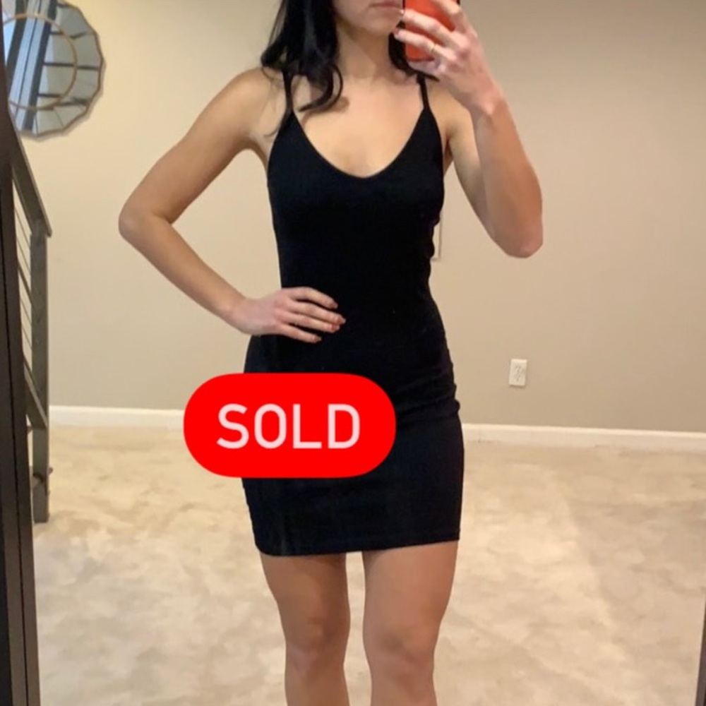 H&M black ribbed dress